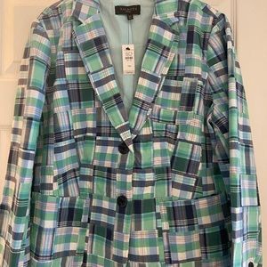 Talbots Multicolor Plaid Blazer